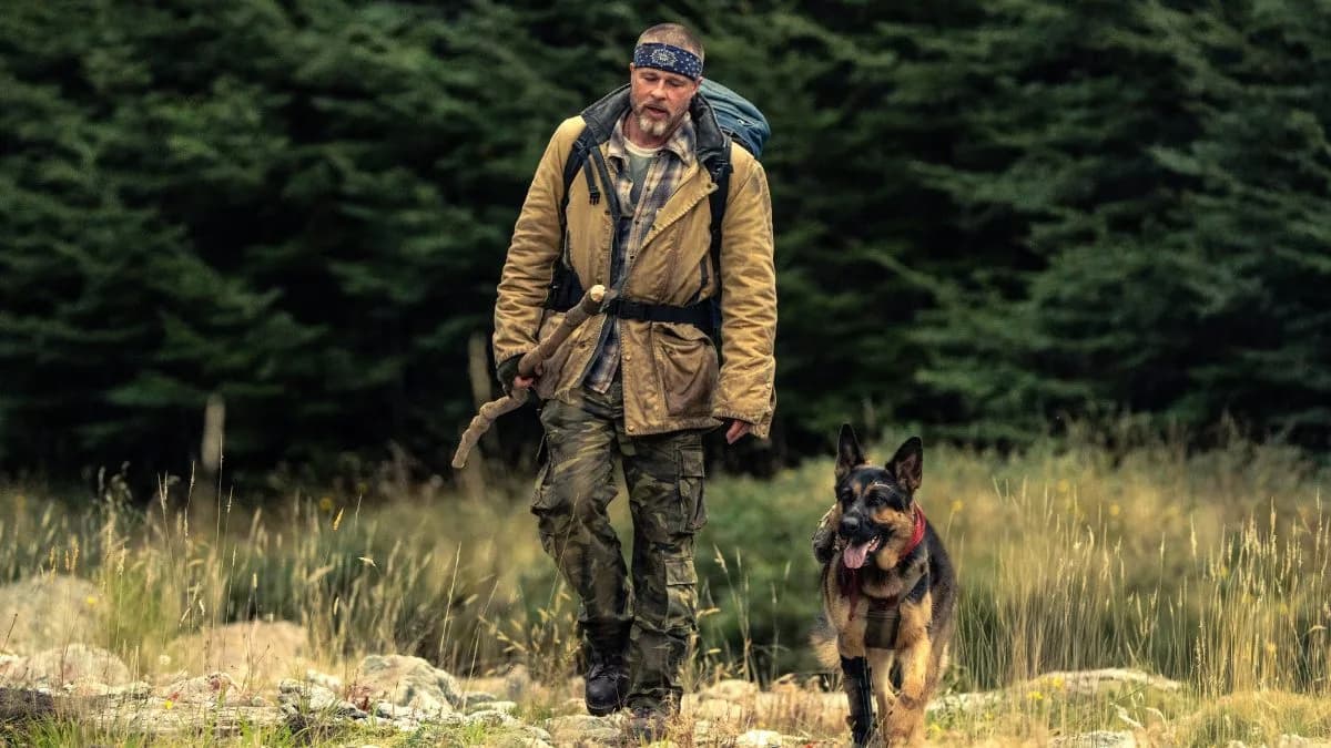 Poster of Heart of the Beast showing Special Forces veteran James Belmont and his dog Odin against an icy Alaskan backdrop