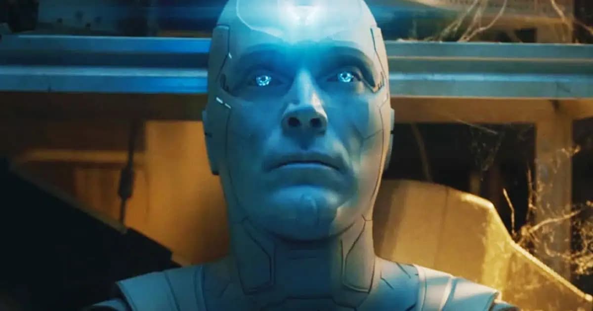 Paul Bettany as Vision in a promotional still from Marvel's Disney+ series VisionQuest.