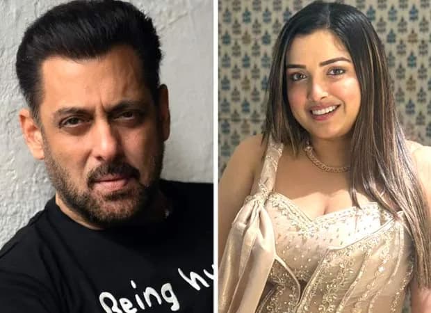 Salman Khan and Aamrapali Dubey on Bigg Boss set
