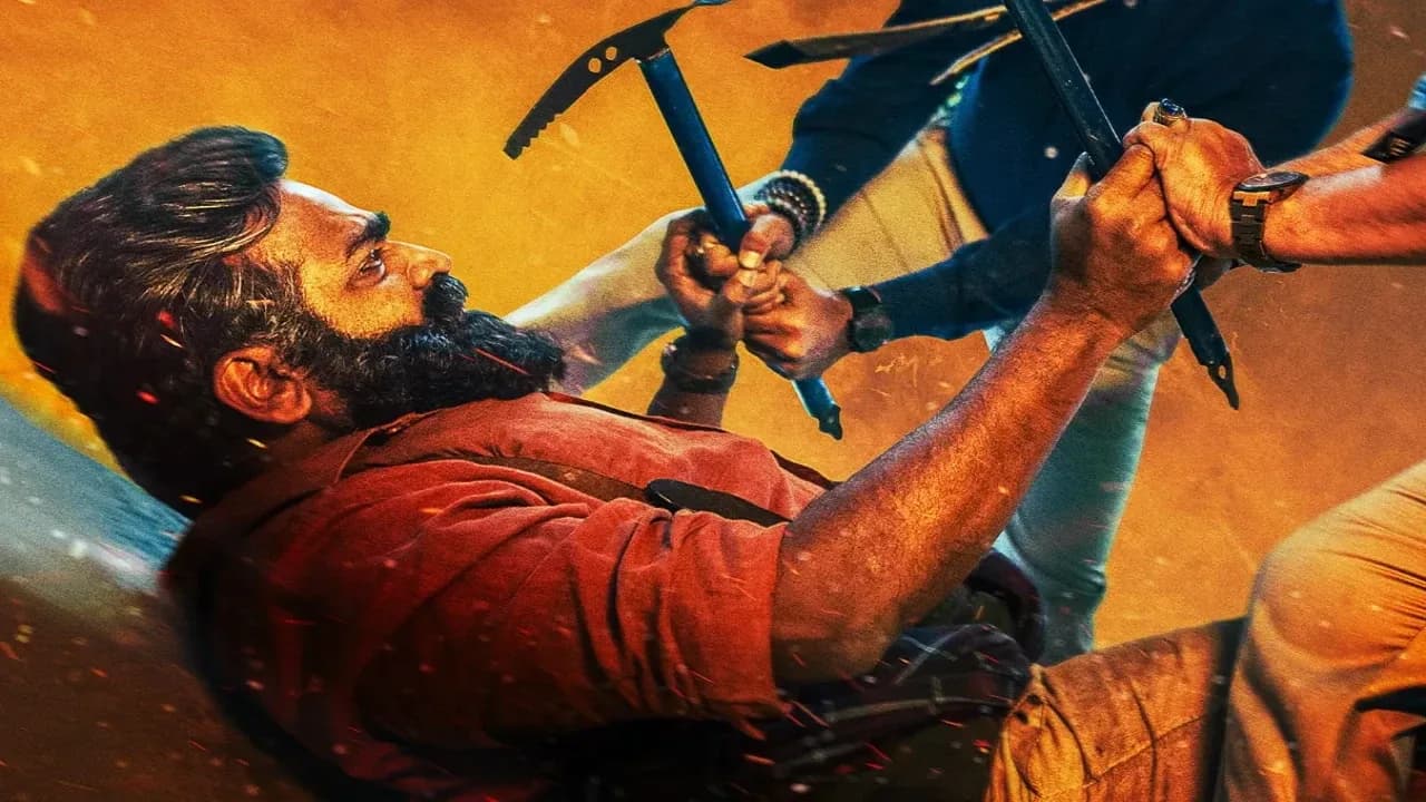 A close-up of Vijay Sethupathi’s face in the teaser, eyes wide, sweat on his brow, running down a dimly lit train corridor.