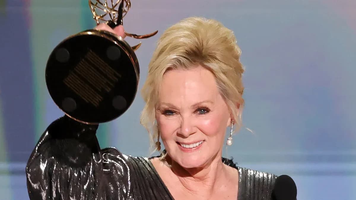 Jean Smart smiling on set of The Families Stone sequel