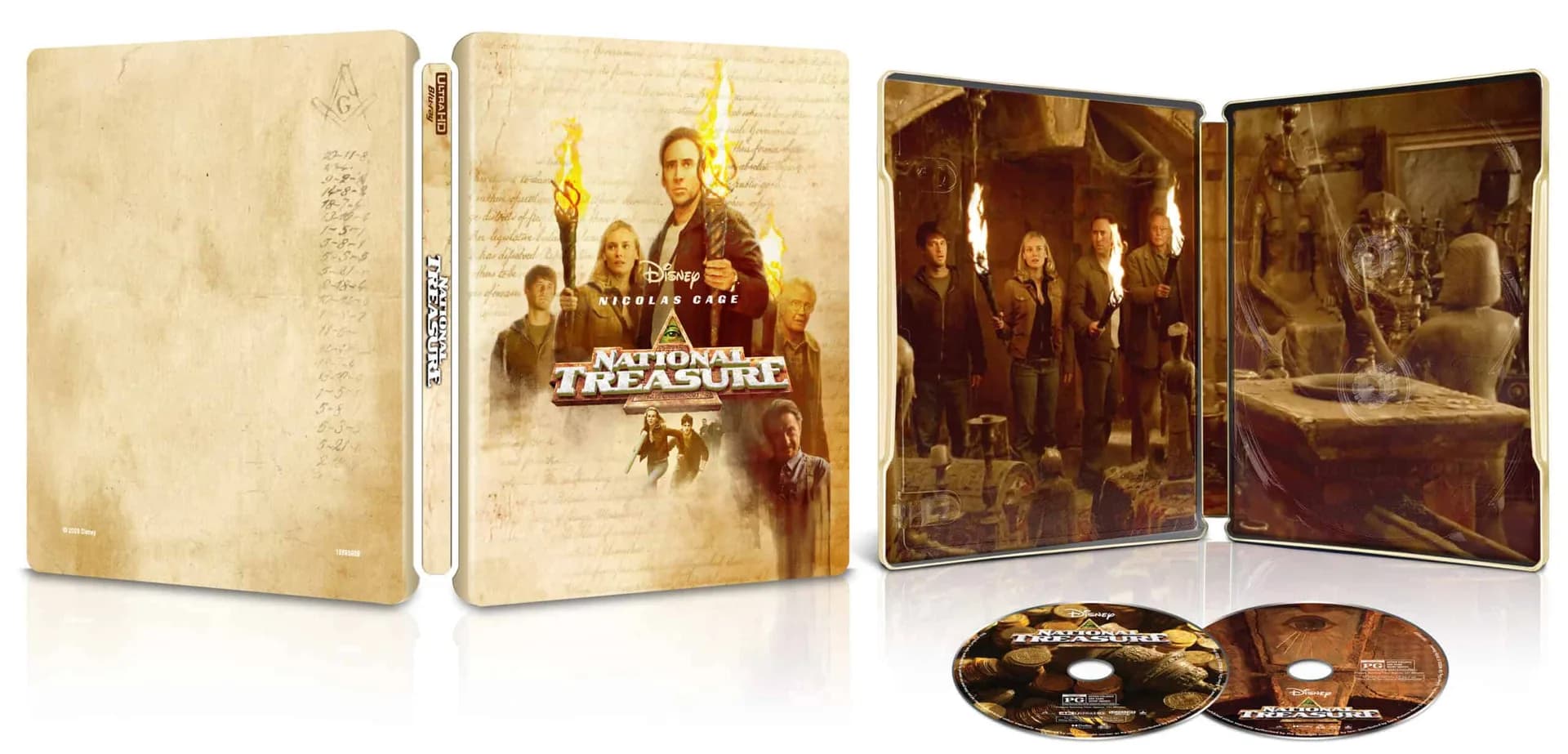 Steel‑book 4K Ultra HD Blu‑ray cover of Nicolas Cage’s National Treasure
