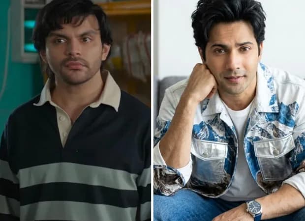Varun Dhawan and Veer Pahariya performing a dance routine from Prem Keetanu while Joey the dog watches