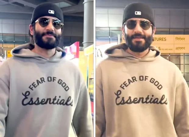 Karan Tacker seen with long hair, heavy beard, and a bulky frame outside an airport, photographed by paparazzi