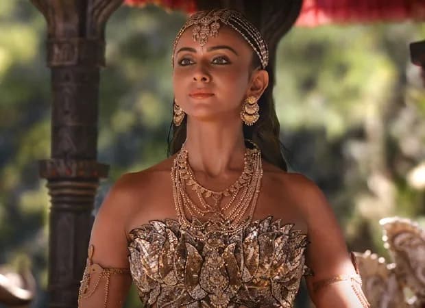 Rakul Preet Singh in royal costume and ornate jewellery as Surpanakha in the first-look poster for Ramayana