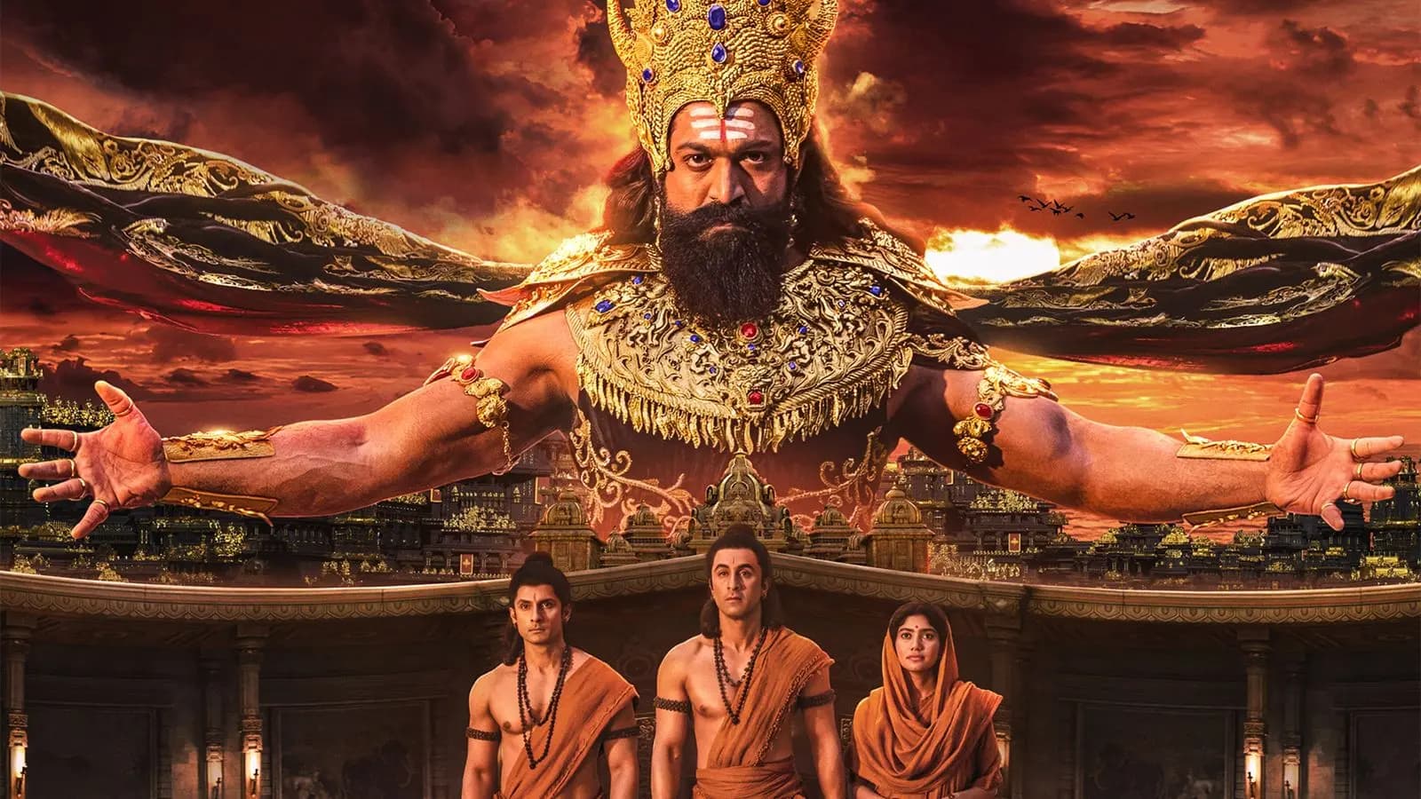 Ranbir Kapoor as Rama in a dramatic pose from the new Ramayana trailer