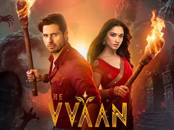 Poster of The Vvaan featuring Sidharth Malhotra and Tamannaah Bhatia against a forest backdrop
