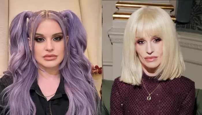 Kelly Osbourne at a public event, visibly thinner, wearing a wig and styled outfit