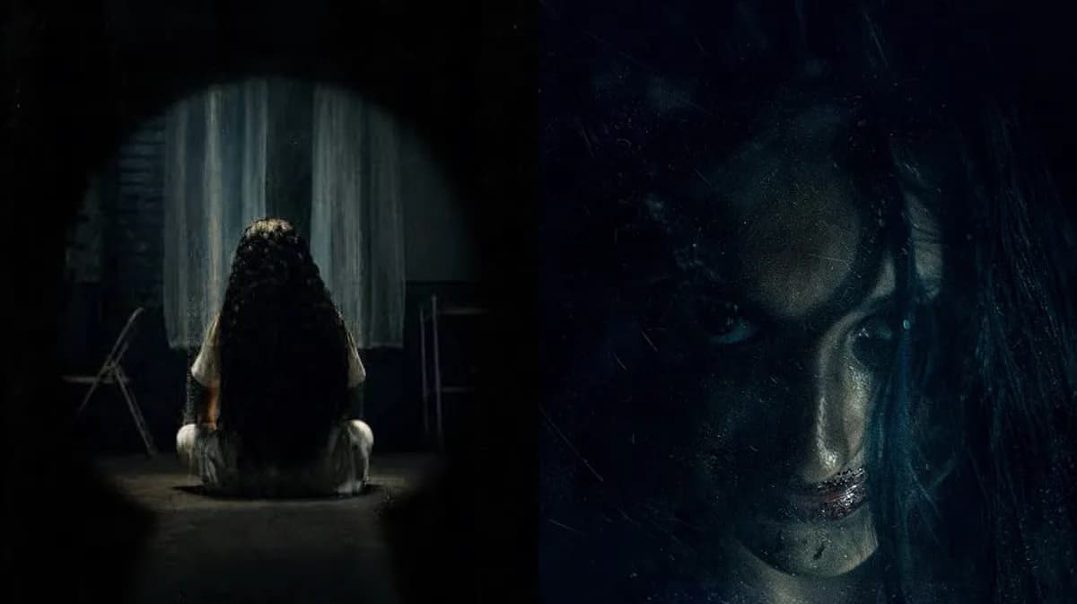 Promotional poster or still from the Kannada horror thriller 418 featuring lead actor Chaithra Achar