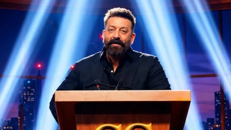 Sanjay Dutt speaking on Shekhar Tonite during a Gandhi Jayanti special episode
