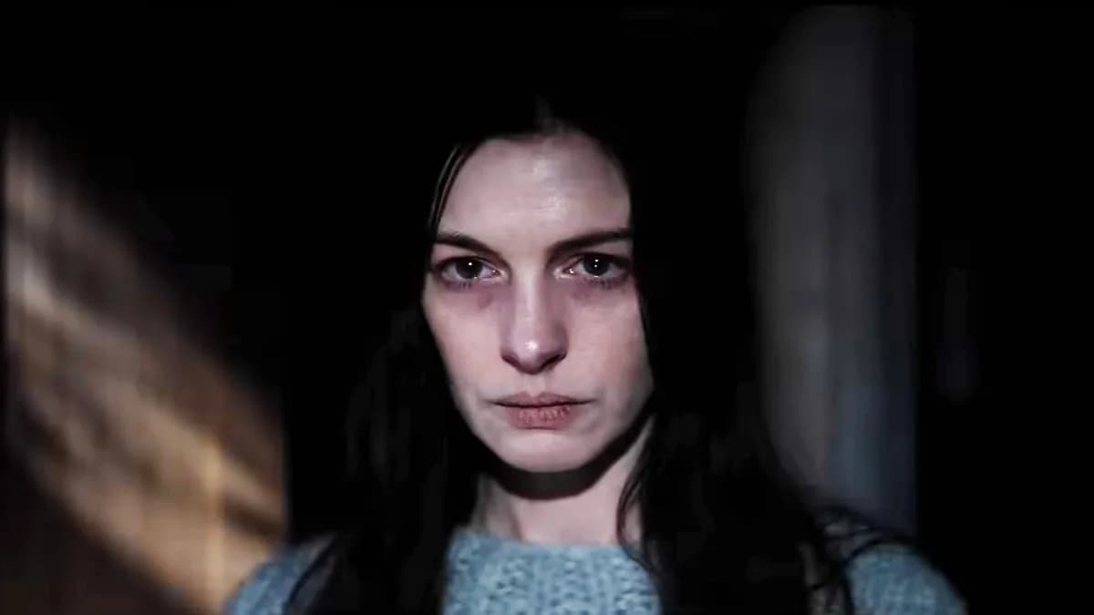 Anne Hathaway and Dakota Johnson in a tense scene from Verity
