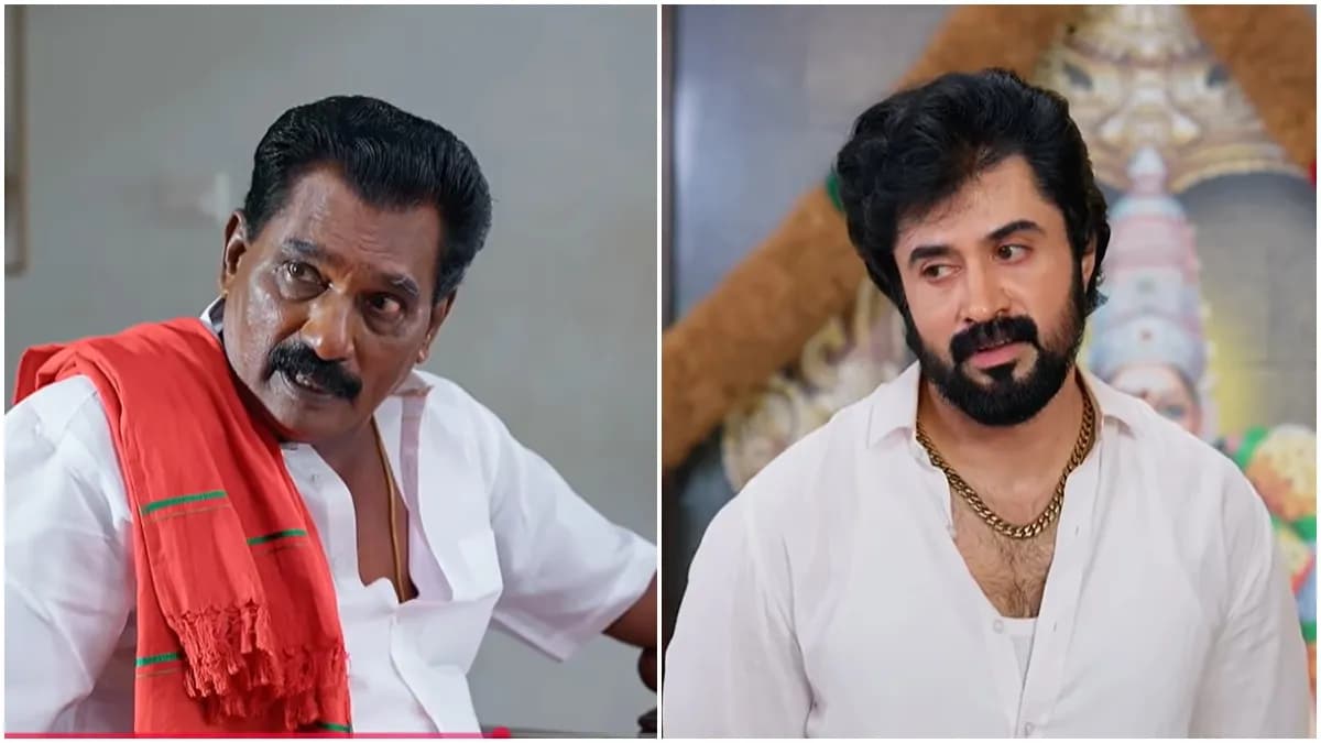 A still from Sun TV's Tamil serial Ethirneechal Thodargiradhu showing a family gathered for a pre-wedding nalangu ceremony.