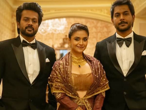 Karthik Subbaraj, Keerthy Suresh, Sananth and Rishikanth at the Dorothy premiere at TIFF 2026 in Toronto.