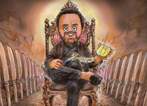 Amul India's topical creative showing an illustration of Pankaj Tripathi as Kaleen Bhaiya holding a bun maska, captioned MASKAPUR.