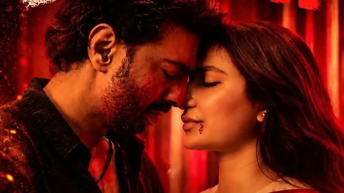 A promotional poster of DeSu7 featuring Dev and Subhashree Ganguly in dramatic poses, with the title 'DeSu7' in bold red letters.