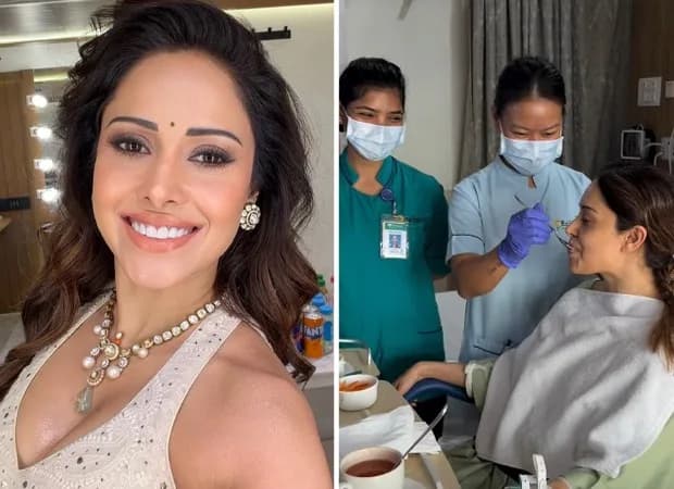 Nushrratt Bharuccha resting in a hospital bed during her recovery update video shared on Instagram