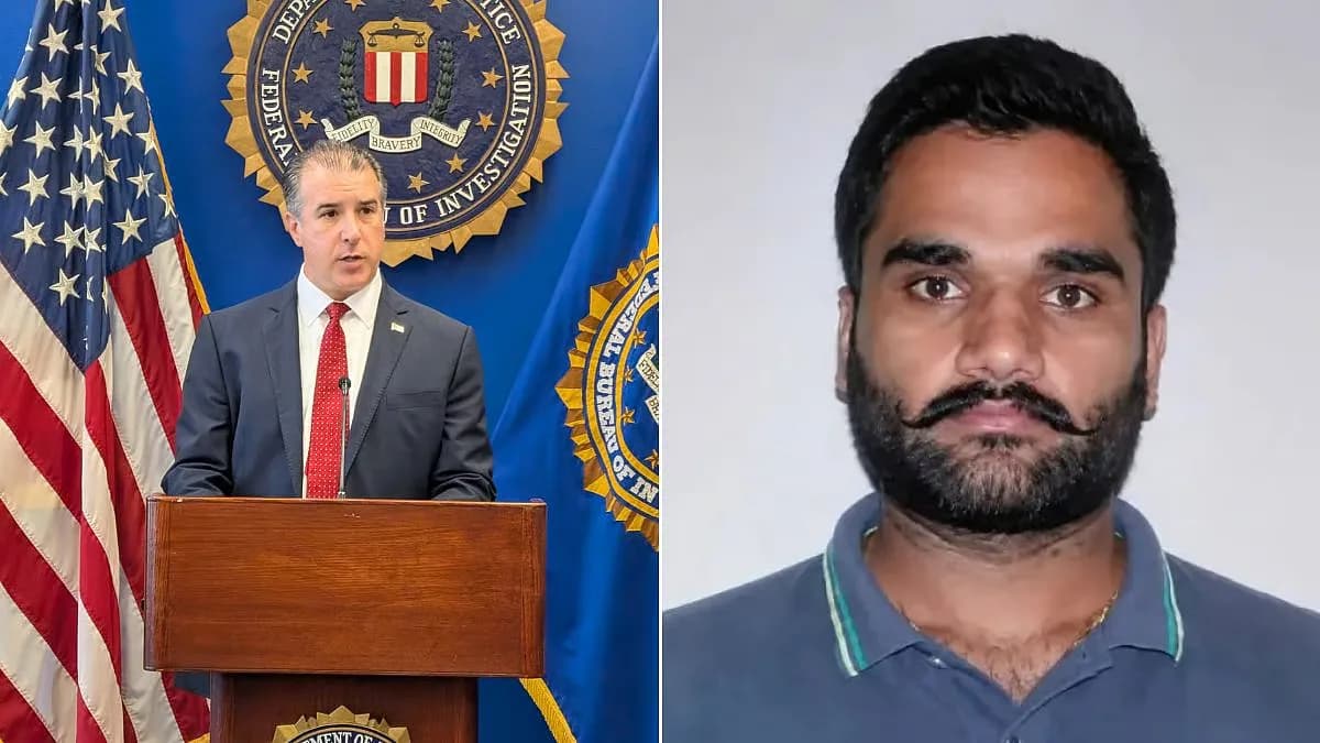 FBI wanted poster showing Goldy Brar with his photo and bounty details