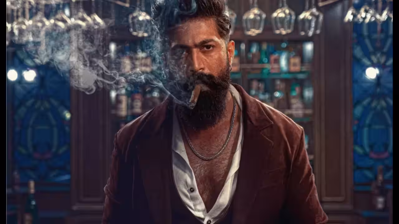 Yash in a scene from the film Toxic, dressed in period gangster attire