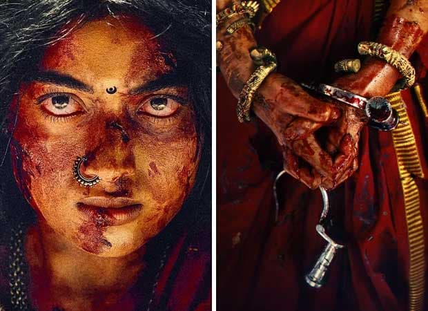 Rashmika Mandanna in tribal attire holding a sickle underwater, as seen in the Mysaa teaser