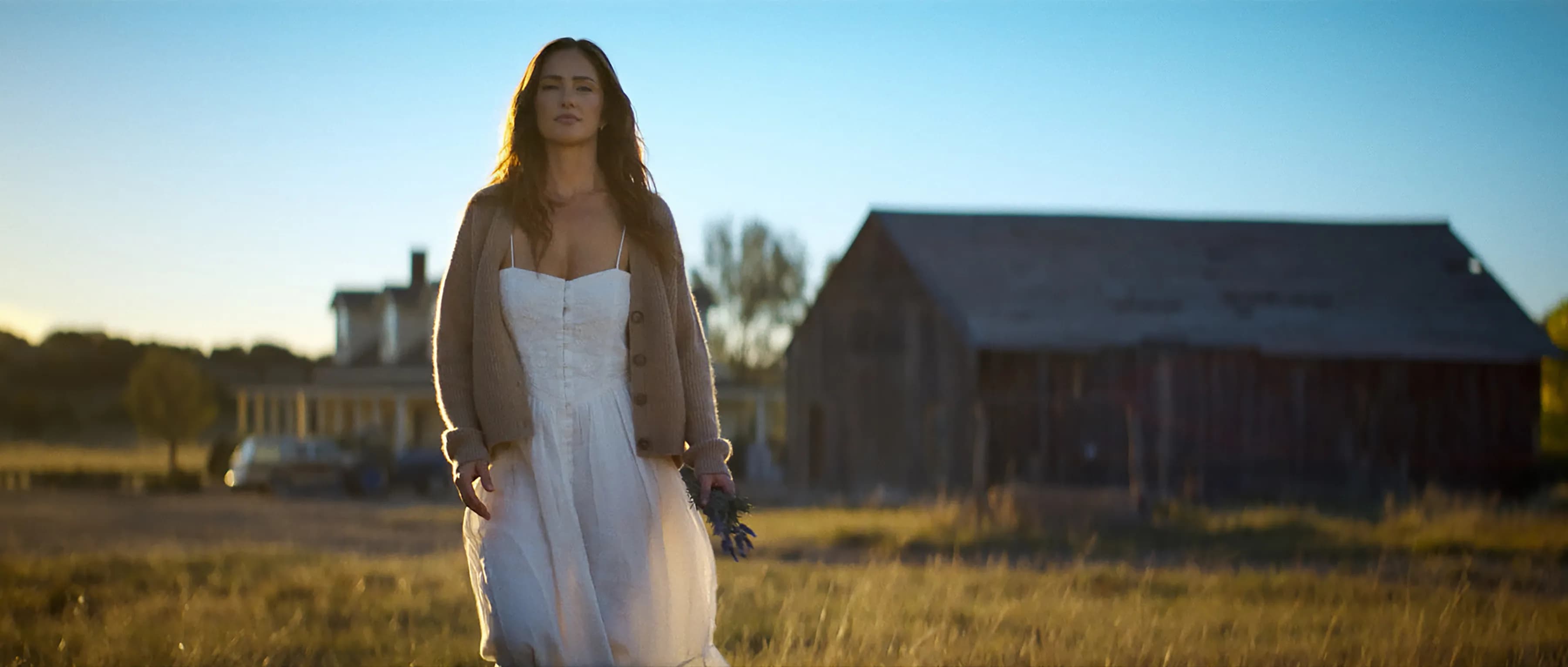 Josh Duhamel and Minka Kelly in character as Staten Kirkland and Quinn O'Grady in Ransom Canyon
