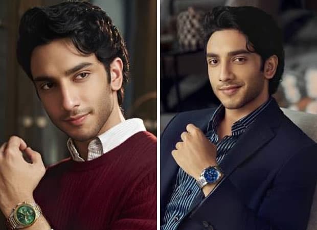 Vedang Raina wearing a Tommy Hilfiger watch in a sleek, monochrome campaign photo