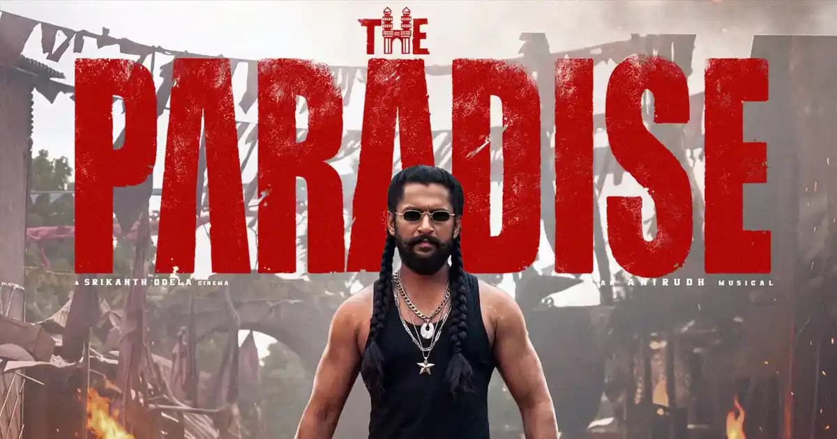 Promotional poster or still from Nani's Telugu film The Paradise directed by Srikanth Odela