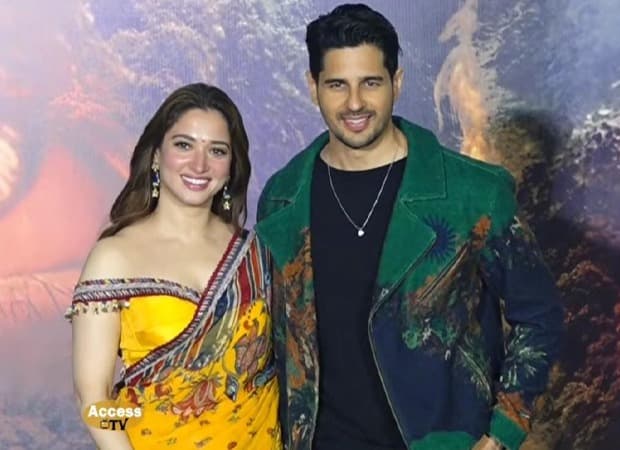 Sidharth Malhotra and Tamannaah Bhatia on stage together at the trailer launch event for The Vvaan in Mumbai.