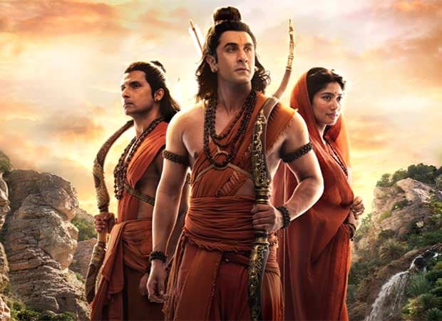 Poster showing Ranbir Kapoor as Lord Ram, Sai Pallavi as Sita and Ravie Dubey as Lakshman