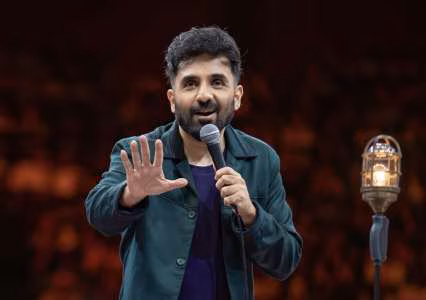 Vir Das performing his Netflix stand-up special Fool Volume on stage