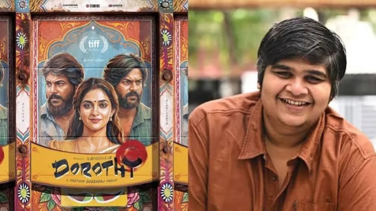 Promotional image of Keerthy Suresh and Rishikanth from the Tamil film Dorothy directed by Karthik Subbaraj