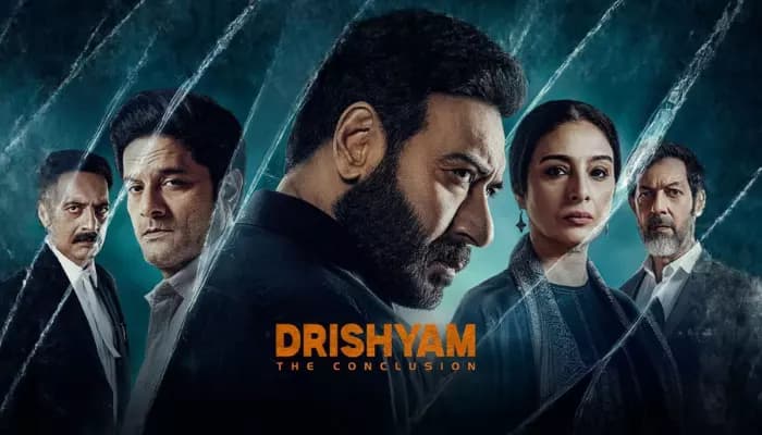 Ajay Devgn and Jaideep Ahlawat stare down each other in a tense scene from Drishyam 3: The Conclusion.
