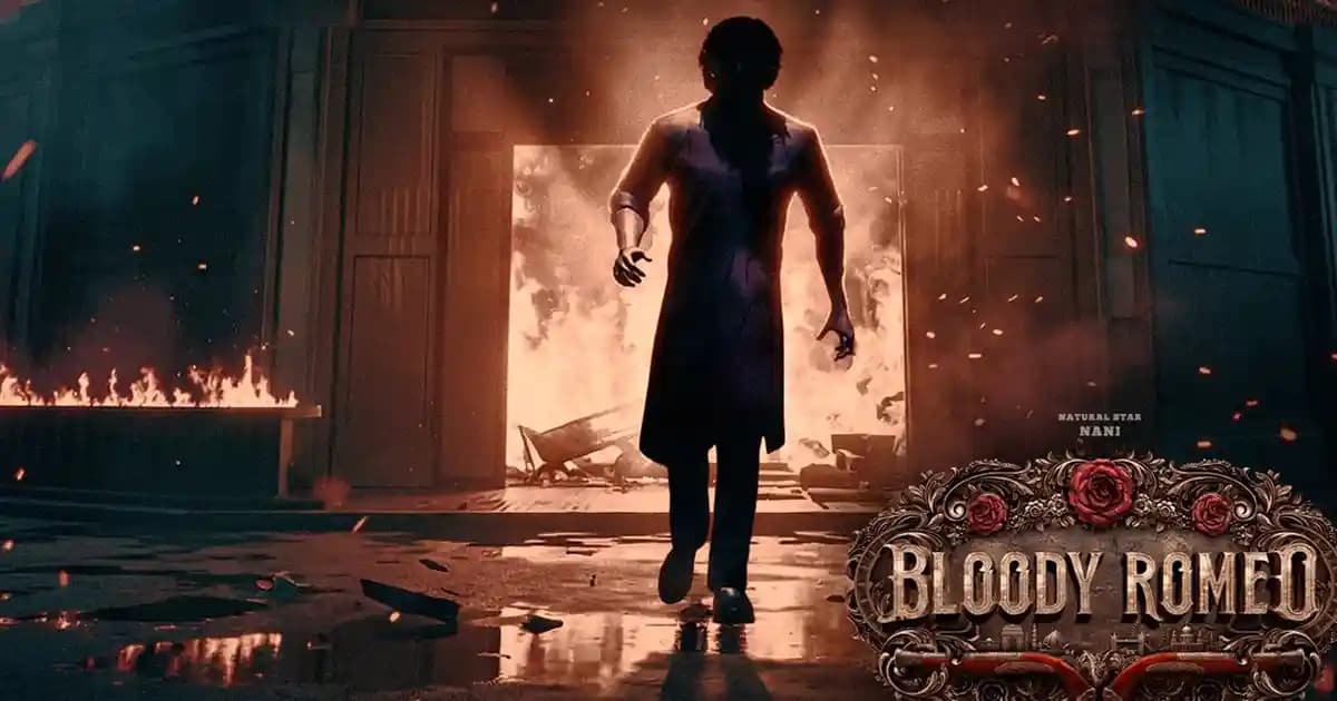 Nani in a dramatic pose, standing in front of a red-tinged cityscape, holding a knife.