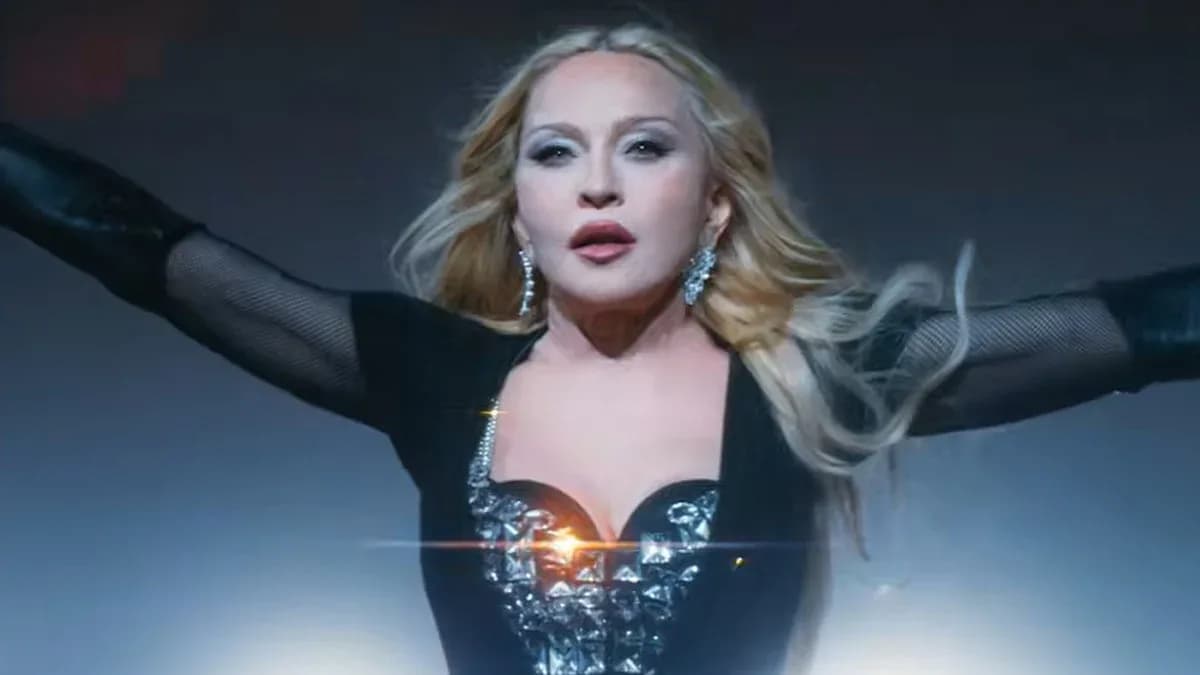 Madonna performing on stage at the 2026 MTV Video Music Awards in Los Angeles