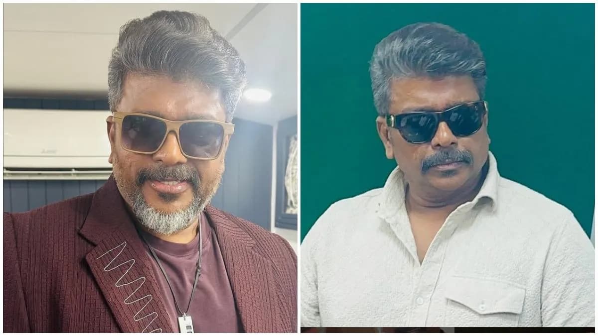 Director Parthiban with Pushpa 2 cinematographer Miroslaw Kuba Brozek during a birthday celebration