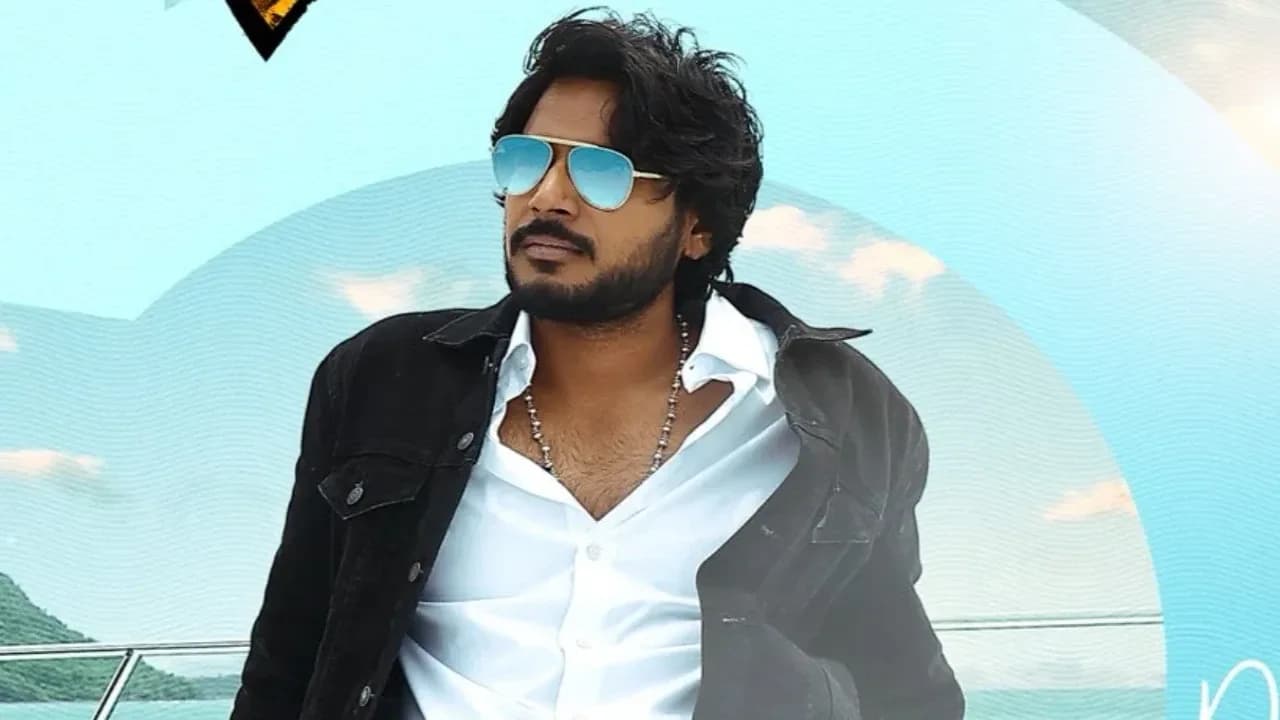 Sundeep Kishan in a tense moment from *Sigma*