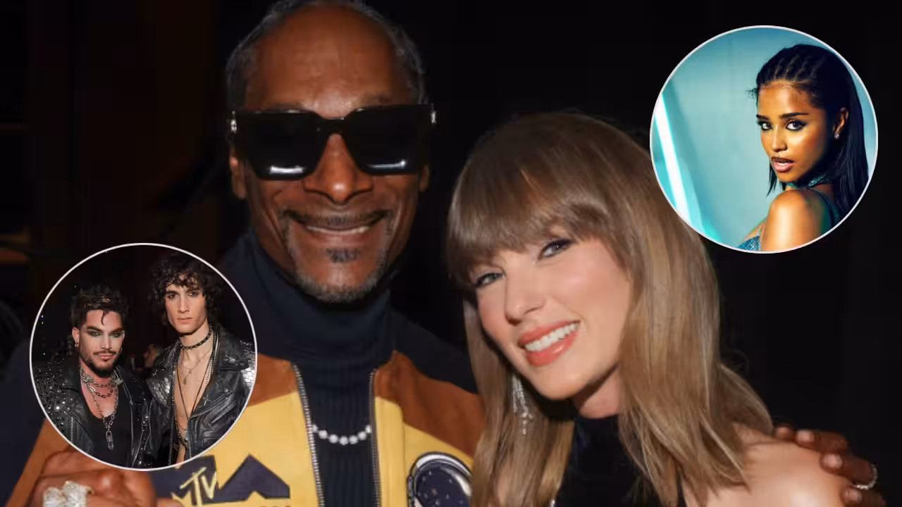 Taylor Swift accepting the Video of the Year trophy at the 2026 MTV Video Music Awards in Los Angeles