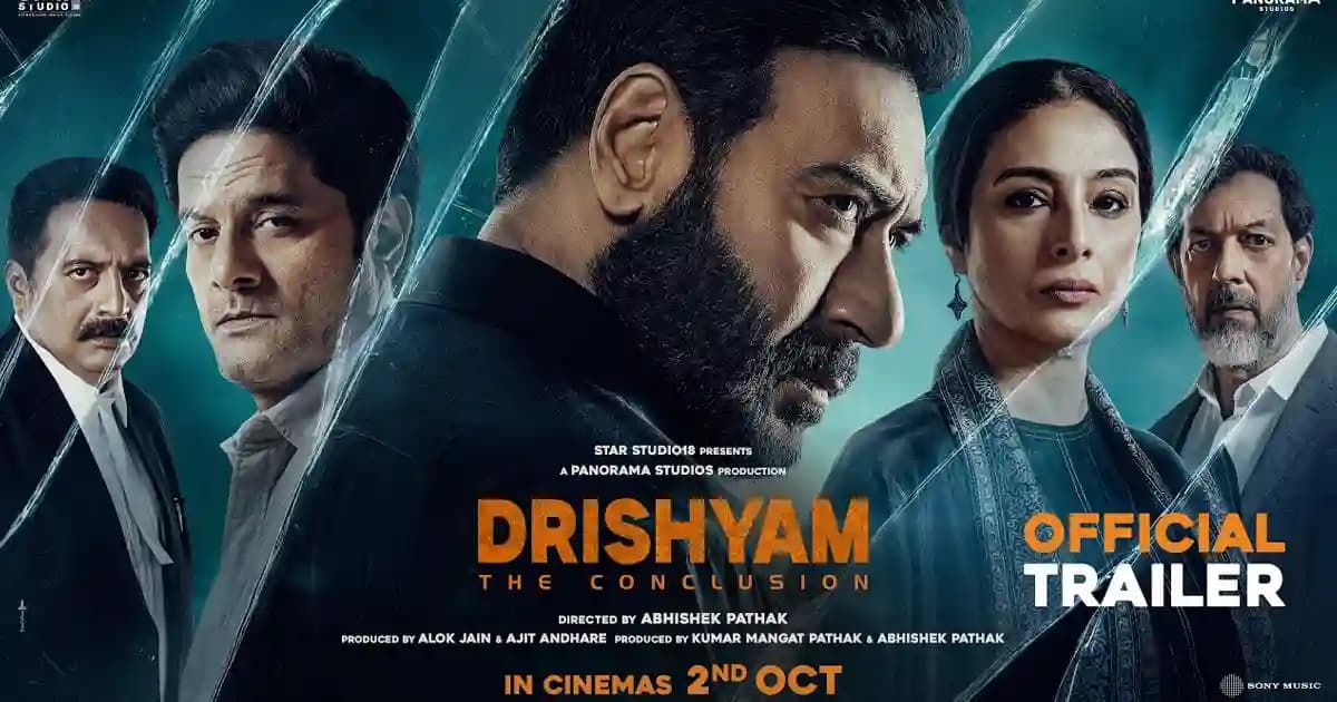 Ajay Devgn in a tense scene from Drishyam: The Conclusion