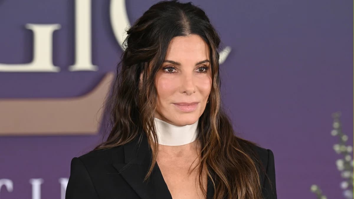 Sandra Bullock smiling during a press interview for Practical Magic 2