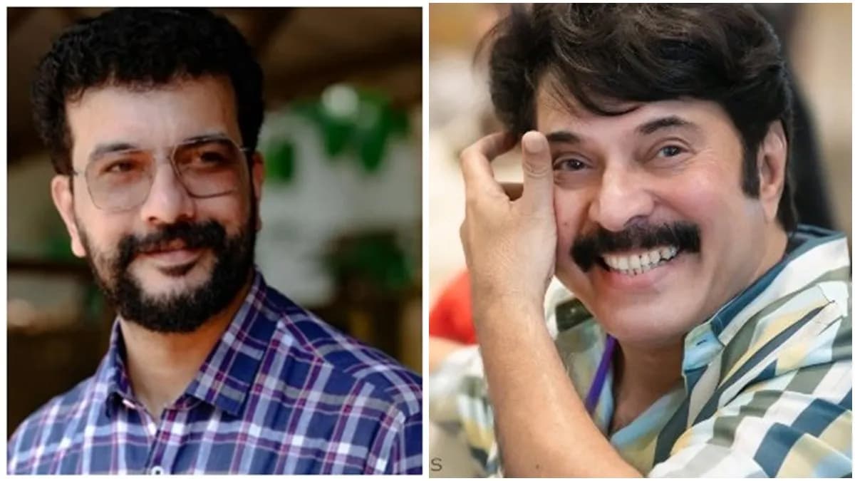 Malayalam actor Mammootty smiling at a public event