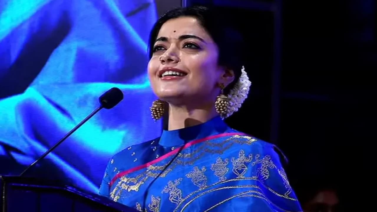 Kamal Haasan and Rashmika Mandanna at the launch event for the MS Subbulakshmi biopic
