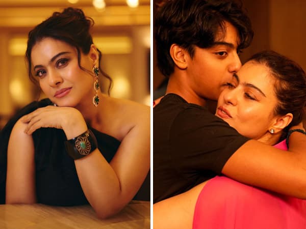 Kajol smiling with her son Yug Devgan in a candid family photograph