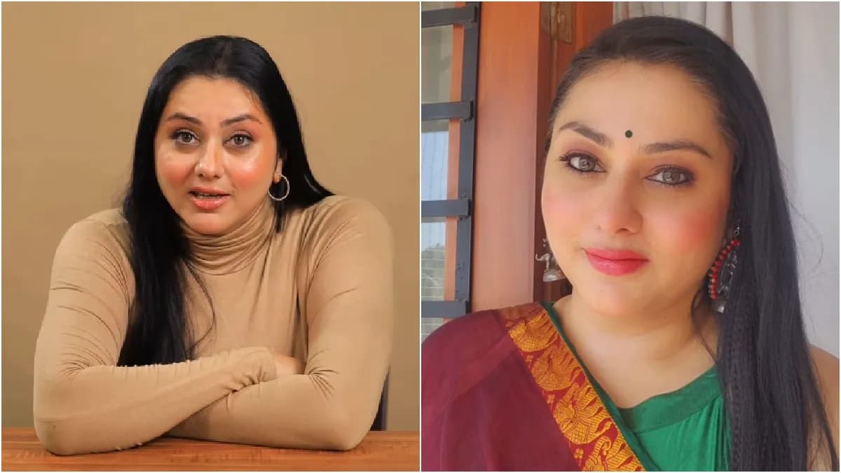Tamil actress Namitha speaking during a YouTube interview with Behindwoods.