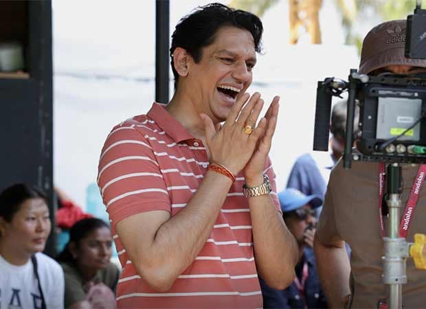 Behind-the-scenes photo of Vijay Varma on the set of his Lust Stories 3 segment, shared on Instagram to introduce his character Hemant.