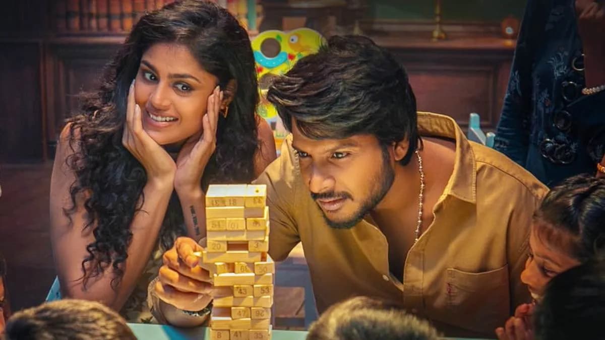 A still from the film Sigma showing Sundeep Kishan in a dramatic pose