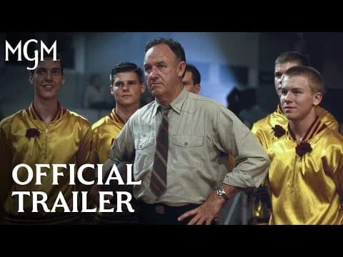 Gene Hackman as Coach Norman Dale coaching a high school basketball team in a scene from Hoosiers, 1986.