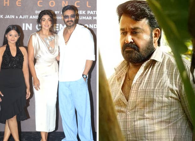 Ajay Devgn, Tabu, Jaideep Ahlawat and the Drishyam The Conclusion cast and crew on stage at the trailer launch event in Goa.