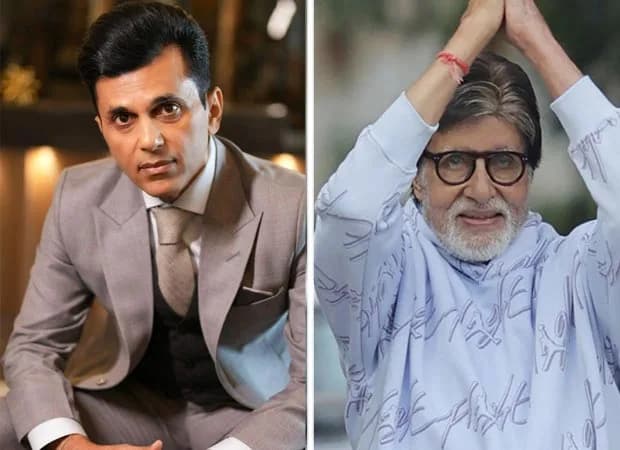 A poster of Amitabh Bachchan with the text '84 Years of Legacy' and a school bag in the corner