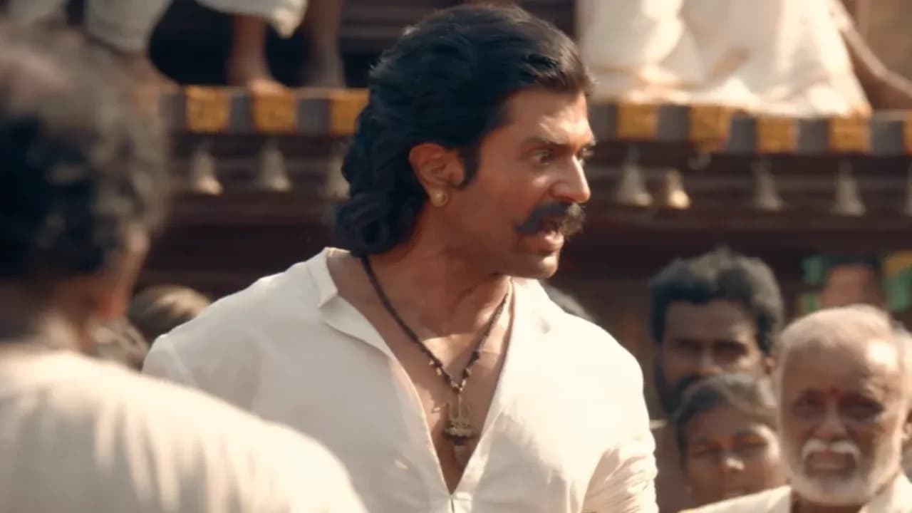 Vijay Deverakonda in character as a warrior in a scene from the Ranabaali trailer