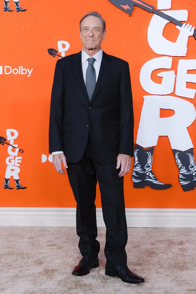 John Goodman in a slim black suit at the Los Angeles premiere of the film Digger