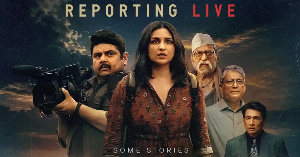 Parineeti Chopra in a gritty newsroom setting from the Netflix thriller Reporting Live